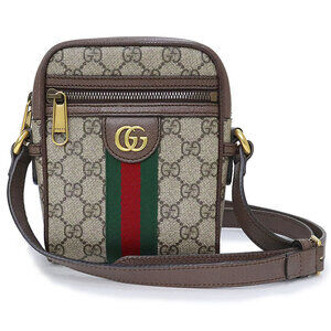 Gucci Ophidia Web Stripe Messenger Bag Crossbody GG Supreme Beige Brown